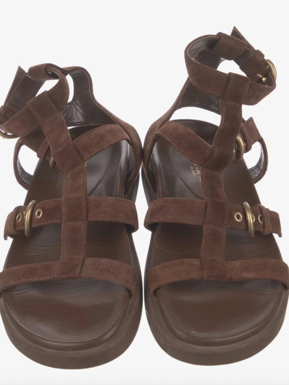 Gianvito Rossi Brown Suede Gladiator Sandals — Size 8